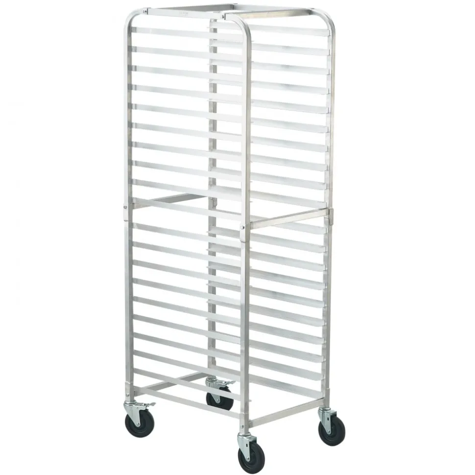 VEVOR Bun Pan Rack, 20-Tier Commercial Bakery Racks with Brake Wheels, Aluminum Racking Trolley Storage for Half & Full Sheet, Speed Rack For Kitchen Home, Bread Baking Equipment, 26"L x 20.4"W x 70"H
