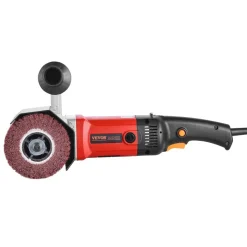 VEVOR Burnishing Polishing Machine, 1200W 6 Variable Speed Surface Conditioning Tool, Handheld Electric Metal Burnishing Machine with 4 Fiber Polishing Wheels for Stainless Steel, Non-Ferrous Metals