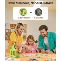 VEVOR Button Maker Machine, 0.98 in, Plastic Pin Maker with 500pcs Button Parts, Mr. Panda Magic Book, Circle Cutter and Hex Wrenches, Reinforced Ergonomic Handle, for DIY Badges, Personalized Pins