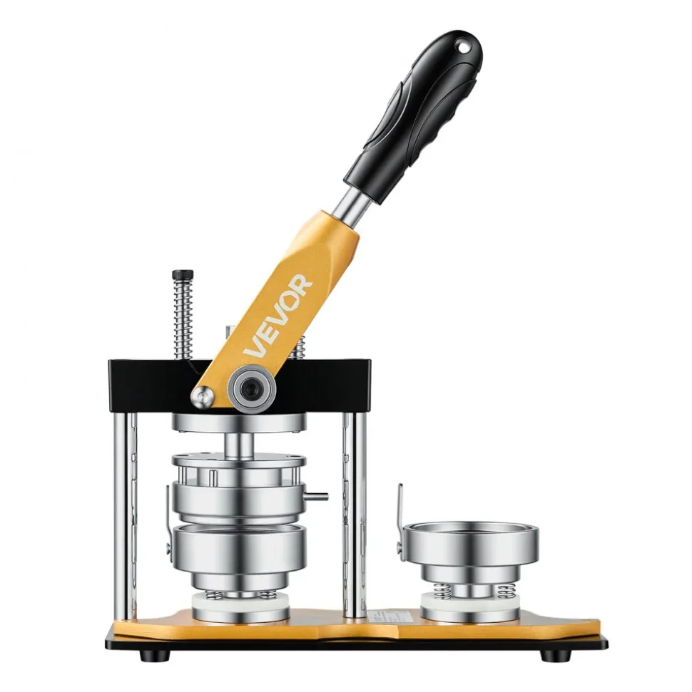 VEVOR Button Maker Machine, 2.25" / 58 mm, Solid Metal Pin Maker with 100pcs Button Parts, Circle Cutter and Magic Book, Reinforced Ergonomic Handle, Steel Mold, for DIY Badges, Pins, Key Chains