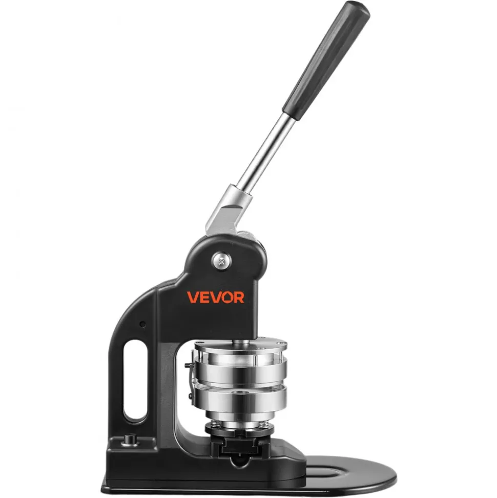 VEVOR Button Maker Machine 3" / 75mm Pin Maker 500pcs Button Parts Black, with Circle Cutter, Magic Book, and Hex Wrenches, Ergonomic Handle, for DIY Badges, Pins, Fridge Magnets and Key Chains