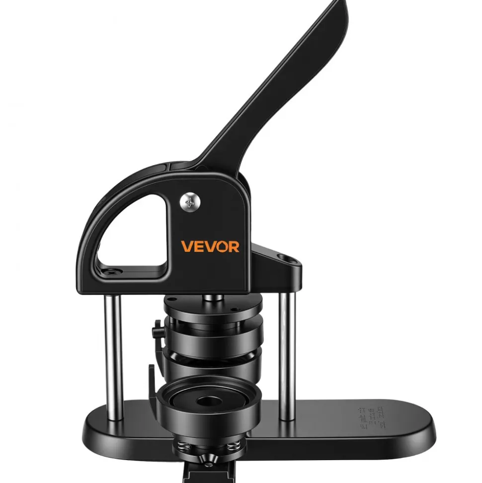 VEVOR Button Maker Machine 1"/1.25"/2.25"(25/32/58 mm) Pin Maker Black, with 300pcs Button Parts, Circle Cutter and Magic Book, Ergonomic Handle, for DIY Badges, Pins, Fridge Magnets and Key Chains