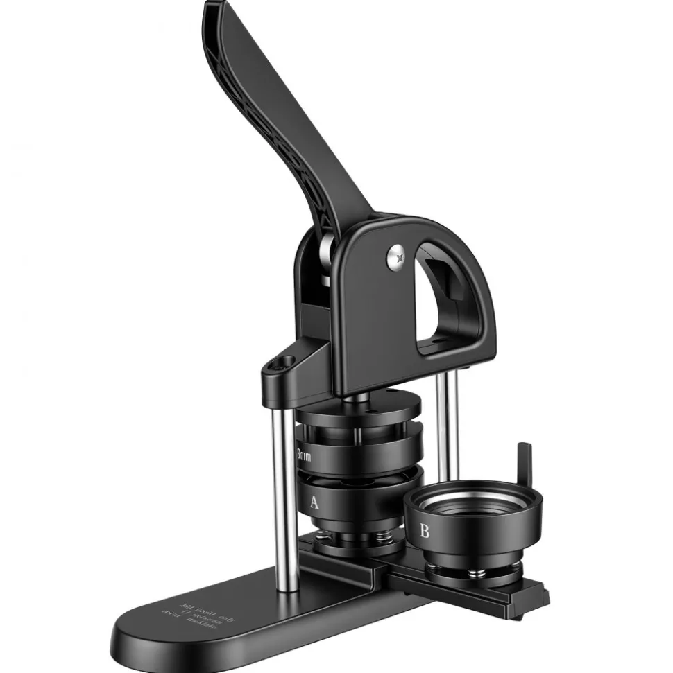 VEVOR Button Maker Machine 1"/1.25"/2.25"(25/32/58 mm) Pin Maker Black, with 300pcs Button Parts, Circle Cutter and Magic Book, Ergonomic Handle, for DIY Badges, Pins, Fridge Magnets and Key Chains