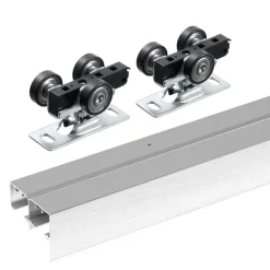 VEVOR Bypass Door Hardware, 6ft Heavy Duty Bypass Sliding Door Hardware Kit, Aluminum Alloy Sliding Closet Door Hardware Set for 2 Door System, Fit Door Thickness 1 3/8