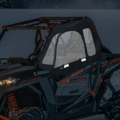 VEVOR Cab Enclosure Upper Doors, Compatible with Polaris RZR XP 1000/XP Turbo 2014-2023, Soft Upper Doors, Windproof Upgraded Zipper UTV Soft Side Window Kit, Work with Side Mirrors and Windshields