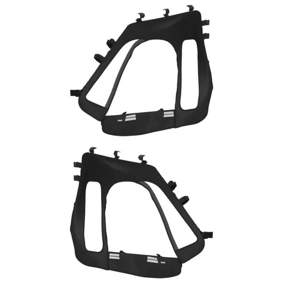 VEVOR Cab Enclosure Upper Doors, Compatible with Polaris RZR XP 1000/XP Turbo 2014-2023, Soft Upper Doors, Windproof Upgraded Zipper UTV Soft Side Window Kit, Work with Side Mirrors and Windshields