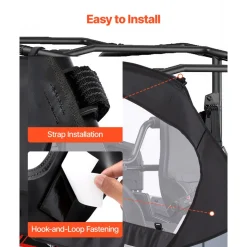 VEVOR Cab Enclosure Upper Doors, Compatible with CFMOTO Uforce 1000 XL 2022-2024, Soft Upper Doors, Windproof Waterproof Upgraded Zipper UTV Soft Side Window Kit, Fit with Side Mirrors and Windshields