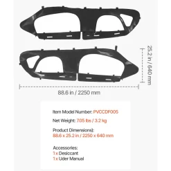 VEVOR Cab Enclosure Upper Doors, Compatible with CFMOTO Uforce 1000 XL 2022-2024, Soft Upper Doors, Windproof Waterproof Upgraded Zipper UTV Soft Side Window Kit, Fit with Side Mirrors and Windshields