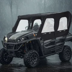 VEVOR Cab Enclosure Upper Doors, Compatible with Kawasaki Teryx4 2012-2022, Soft Upper Doors, Windproof & Waterproof Upgraded Zipper UTV Soft Side Window Kit, Work with Roof and Partial Windshields