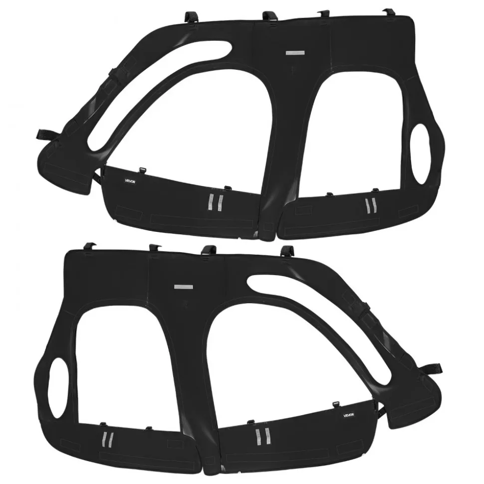 VEVOR Cab Enclosure Upper Doors, Compatible with Polaris RZR XP4 1000/Turbo 2014-2023, Soft Upper Doors, Windproof Upgraded Zipper UTV Soft Side Window Kit, Work with Side Mirrors and Windshields