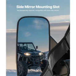 VEVOR Cab Enclosure Upper Doors, Compatible with Polaris RZR XP4 1000/Turbo 2014-2023, Soft Upper Doors, Windproof Upgraded Zipper UTV Soft Side Window Kit, Work with Side Mirrors and Windshields