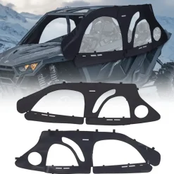 VEVOR Cab Enclosure Upper Doors, Compatible with Polaris RZR PRO 2020-2024/Polaris RZR Turbo2022-2024, Soft Upper Doors, Upgraded Zipper UTV Soft Side Window Kit, Fit with Side Mirrors and Windshields