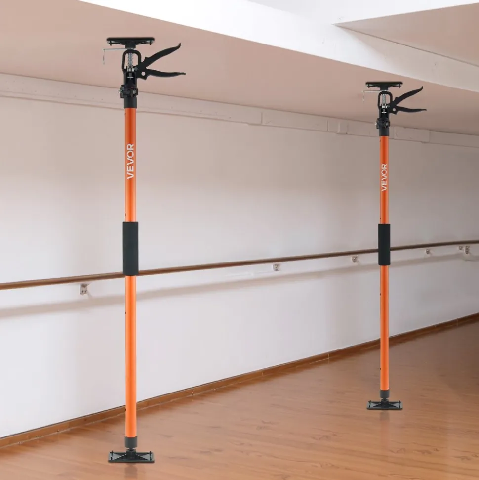 VEVOR Cabinet Jack Support Pole, 2-Pack, 45.7-114.2 Inch Steel Telescopic Quick Support Rod, Adjustable 3rd Hand System up to 154 lbs Capacity for Installing Cabinets, Lifting Drywall, Cargo Bars