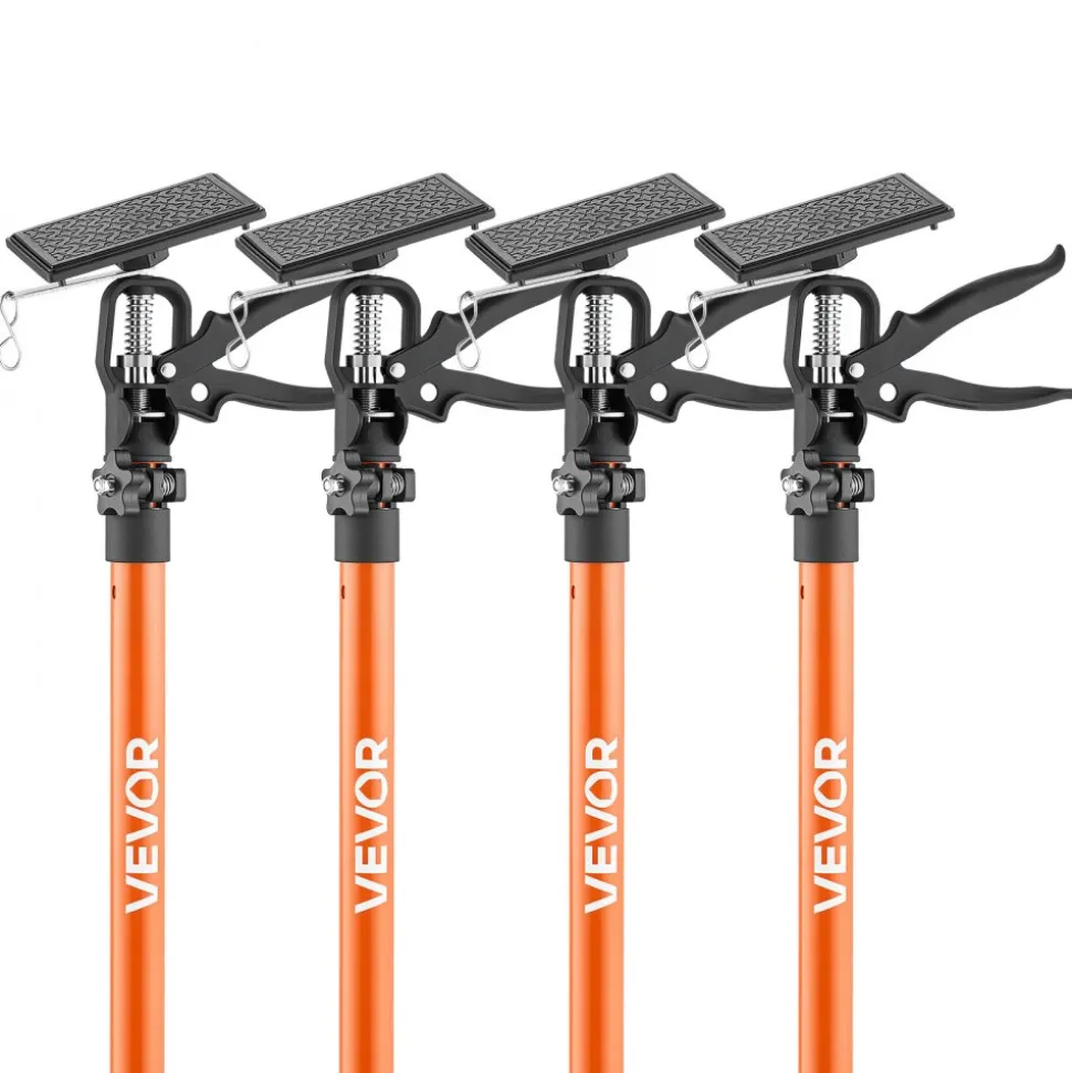 VEVOR Cabinet Jack Support Pole, 4-Pack, 45.7-114.2 Inch Steel Telescopic Quick Support Rod, Adjustable 3rd Hand System up to 154 lbs Capacity for Installing Cabinets, Lifting Drywall, Cargo Bars