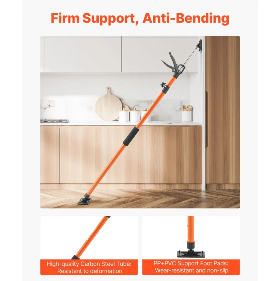 VEVOR Cabinet Jack Support Pole, 4-Pack, 45.7-114.2 Inch Steel Telescopic Quick Support Rod, Adjustable 3rd Hand System up to 154 lbs Capacity for Installing Cabinets, Lifting Drywall, Cargo Bars