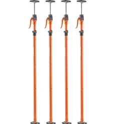 VEVOR Cabinet Jack Support Pole, 4-Pack, 49.2-114.6 Inch Steel Telescopic Quick Support Rod, Adjustable 3rd Hand System up to 198 lbs Capacity for Installing Cabinets, Lifting Drywall, Cargo Bars