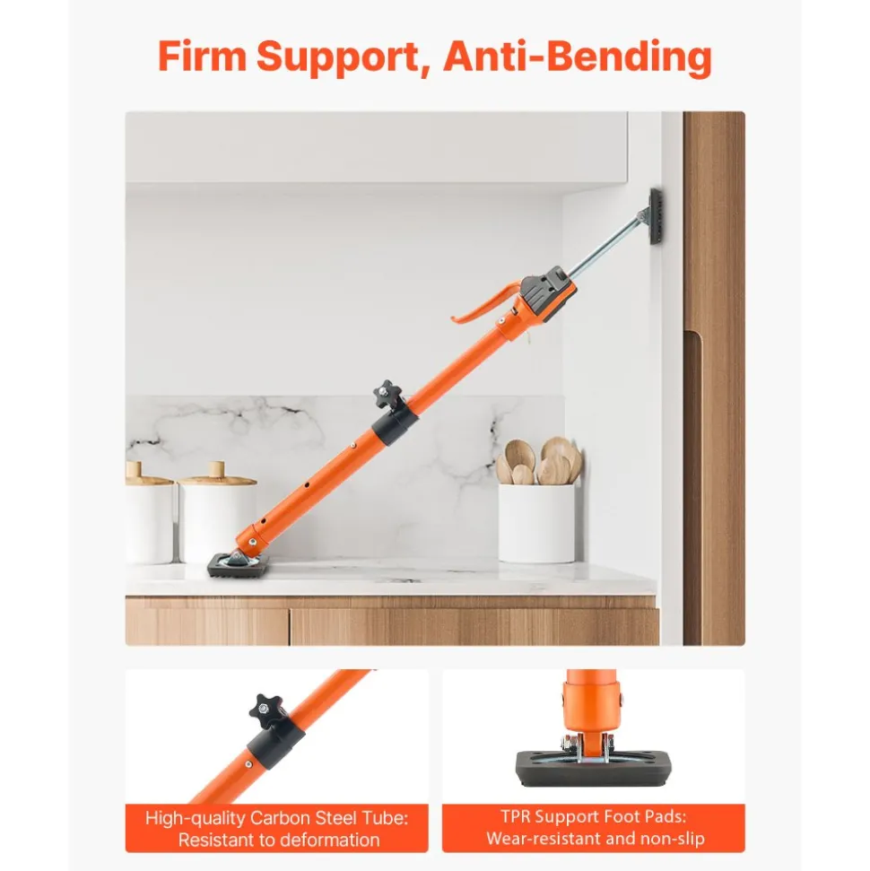 VEVOR Cabinet Jack Support Pole, 2-Pack, 25.4-45.3 Inch Steel Telescopic Quick Support Rod, Adjustable 3rd Hand System up to 220 lbs Capacity for Installing Cabinets, Lifting Drywall, Cargo Bars