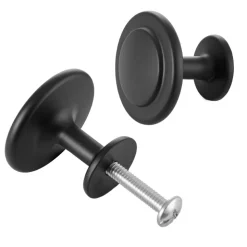 VEVOR Cabinet Knobs, 30 Pack, 1.22 Inch Black Zinc Alloy Drawer Pulls & Door Handles, Mushroom Kitchen Solid Knobs Dresser Handles, Cupboard Hardware with Screws for Bathroom Closet Cabinets Drawers