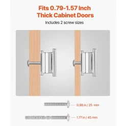 VEVOR Cabinet Knobs, 10 Pack, 1.42 Inch Zinc Alloy Drawer Pulls Door Handles, Rectangular Kitchen Dresser Solid Knobs, Cupboard Hardware with Screws for Bathroom Closet Cabinets Drawers, Chrome Color