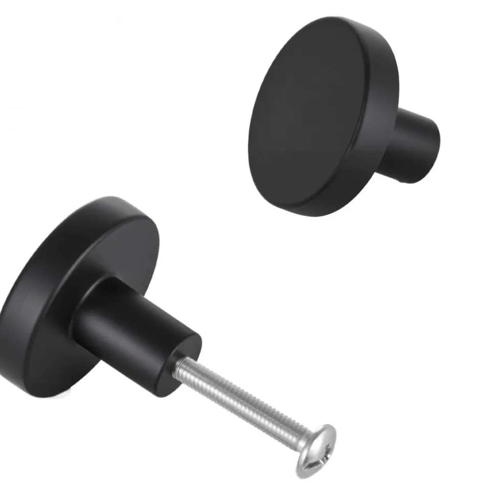 VEVOR Cabinet Knobs, 10 Pack, 1.26 Inch Black Zinc Alloy Drawer Pulls & Door Handles, Mushroom Kitchen Solid Knobs Dresser Handles, Cupboard Hardware with Screws for Bathroom Closet Cabinets Drawers