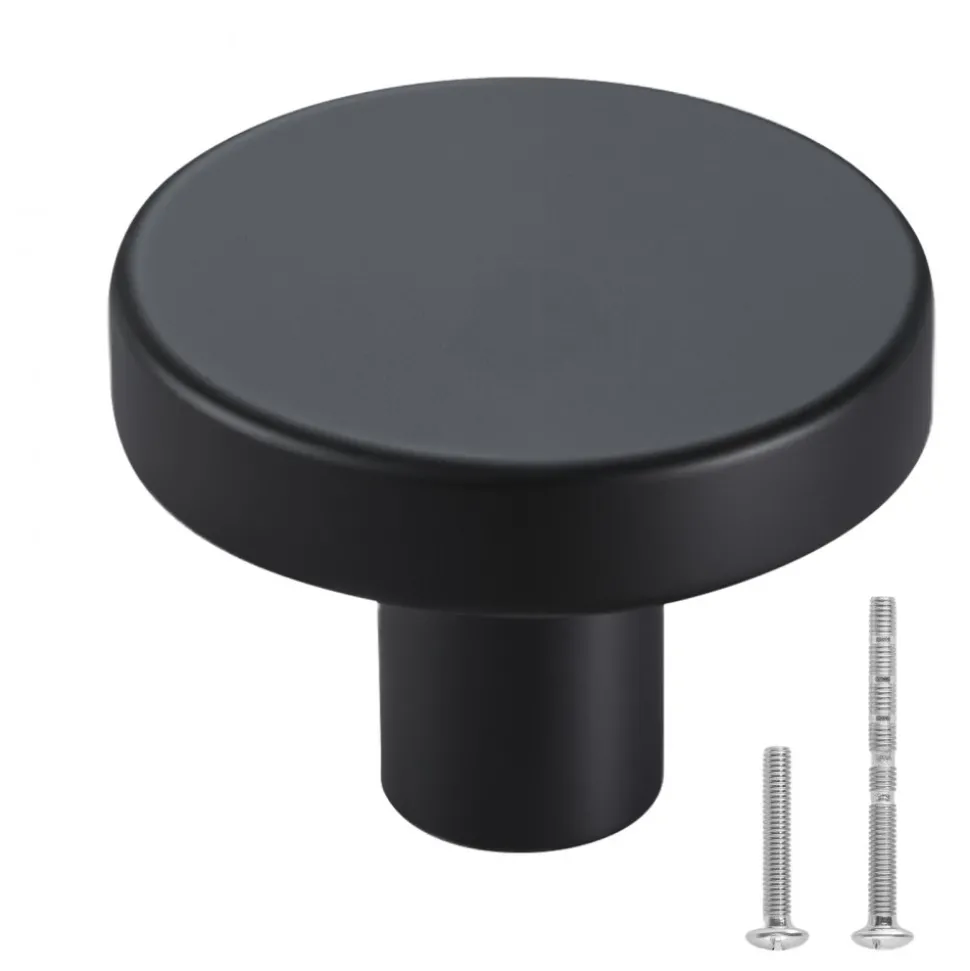 VEVOR Cabinet Knobs, 10 Pack, 1.26 Inch Black Zinc Alloy Drawer Pulls & Door Handles, Mushroom Kitchen Solid Knobs Dresser Handles, Cupboard Hardware with Screws for Bathroom Closet Cabinets Drawers