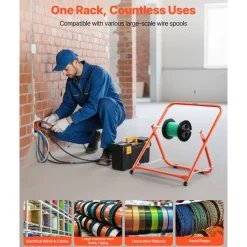 VEVOR Cable Caddy, Heavy Duty Steel Frame, Spool Holder for Electrical Wires, Portable Wire Dispenser for Up to 20 in Diameter Spools, 100 lbs Capacity for Cable Reels, Electrical Industrial Retail