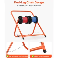 VEVOR Cable Caddy, Heavy Duty Steel Frame, Spool Holder for Electrical Wires, Portable Wire Dispenser for Up to 20 in Diameter Spools, 100 lbs Capacity for Cable Reels, Electrical Industrial Retail