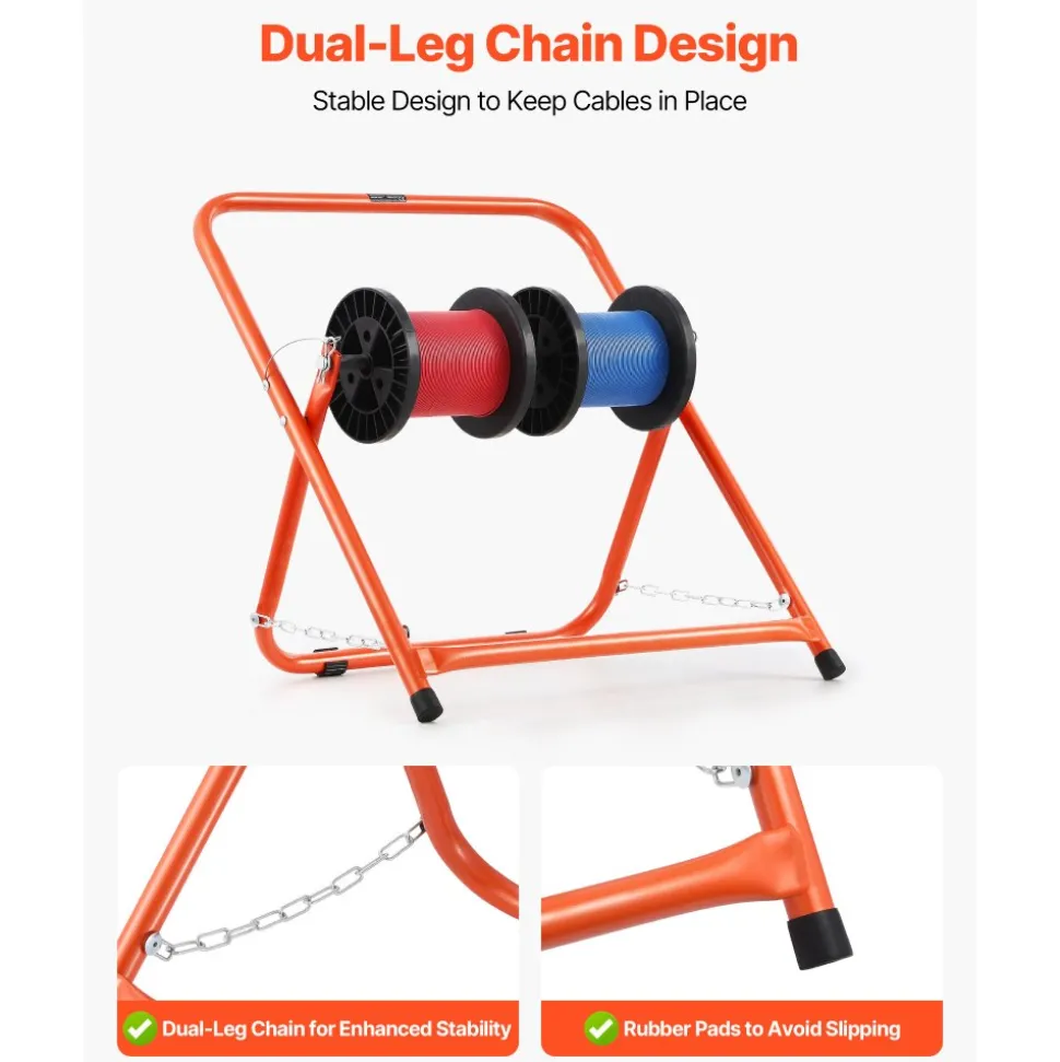 VEVOR Cable Caddy, Heavy Duty Steel Frame, Spool Holder for Electrical Wires, Portable Wire Dispenser for Up to 20 in Diameter Spools, 100 lbs Capacity for Cable Reels, Electrical Industrial Retail