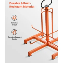 VEVOR Cable Dispenser, Floor or Stud Mounted, Wire Spool Rack, Portable Wire Rack Dispenser with Anti-Slip Metal Handle for Wiring Transport, Swivel Eyelet, for Electrical, Industrial and Retail Use