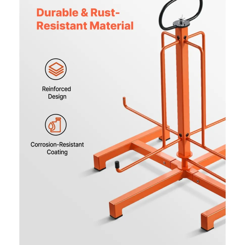 VEVOR Cable Dispenser, Floor or Stud Mounted, Wire Spool Rack, Portable Wire Rack Dispenser with Anti-Slip Metal Handle for Wiring Transport, Swivel Eyelet, for Electrical, Industrial and Retail Use