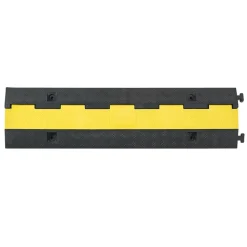 VEVOR Cable Protector Ramp, 22,000 lbs/axle Capacity, 1 Channel Heavy Duty Rubber Cord Hose Wire Cover, 2.76 x 1.97 in Channel, Traffic Speed Bump with Flip-Open Top Cover, for Indoor Outdoor, 1 Pack