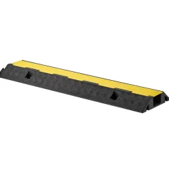 VEVOR Cable Protector Ramp, 22,000 lbs/axle Capacity, 1 Channel Heavy Duty Rubber Cord Hose Wire Cover, 2.76 x 1.97 in Channel, Traffic Speed Bump with Flip-Open Top Cover, for Indoor Outdoor, 1 Pack