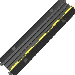 VEVOR Cable Protector Ramp, 5 Packs 2 Channels Speed Bump Hump, Rubber Modular Speed Bump Rated 11000 LBS Load Capacity, Protective Wire Cord Ramp Driveway Rubber Traffic Speed Bumps Cable Protector