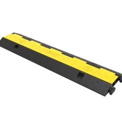 VEVOR Cable Protector Ramp, 5 Packs 2 Channels Speed Bump Hump, Rubber Modular Speed Bump Rated 11000 LBS Load Capacity, Protective Wire Cord Ramp Driveway Rubber Traffic Speed Bumps Cable Protector