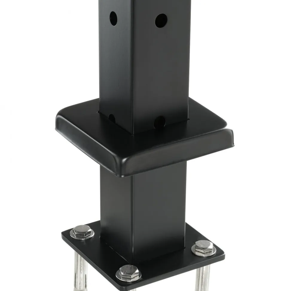 VEVOR Cable Railing Post, 42x1x2 Inch Corner Railing Post, with L-Shaped Pre-Drilled Holes, Stainless Steel Cable Rail Post with Horizontal and Curved Bracket, 1-Pack, Black, 1JZLGZXHS10607YXO001V0