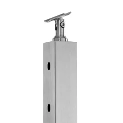 VEVOR Cable Railing Post, 42x2x2 Inch Stair Railing Post, with Pre-Drilled 30° Angled Holes, Stainless Steel Cable Rail Post with Horizontal and Curved Bracket, 1-Pack, Silver, 1JZLGZXYS1062TLWC001V0