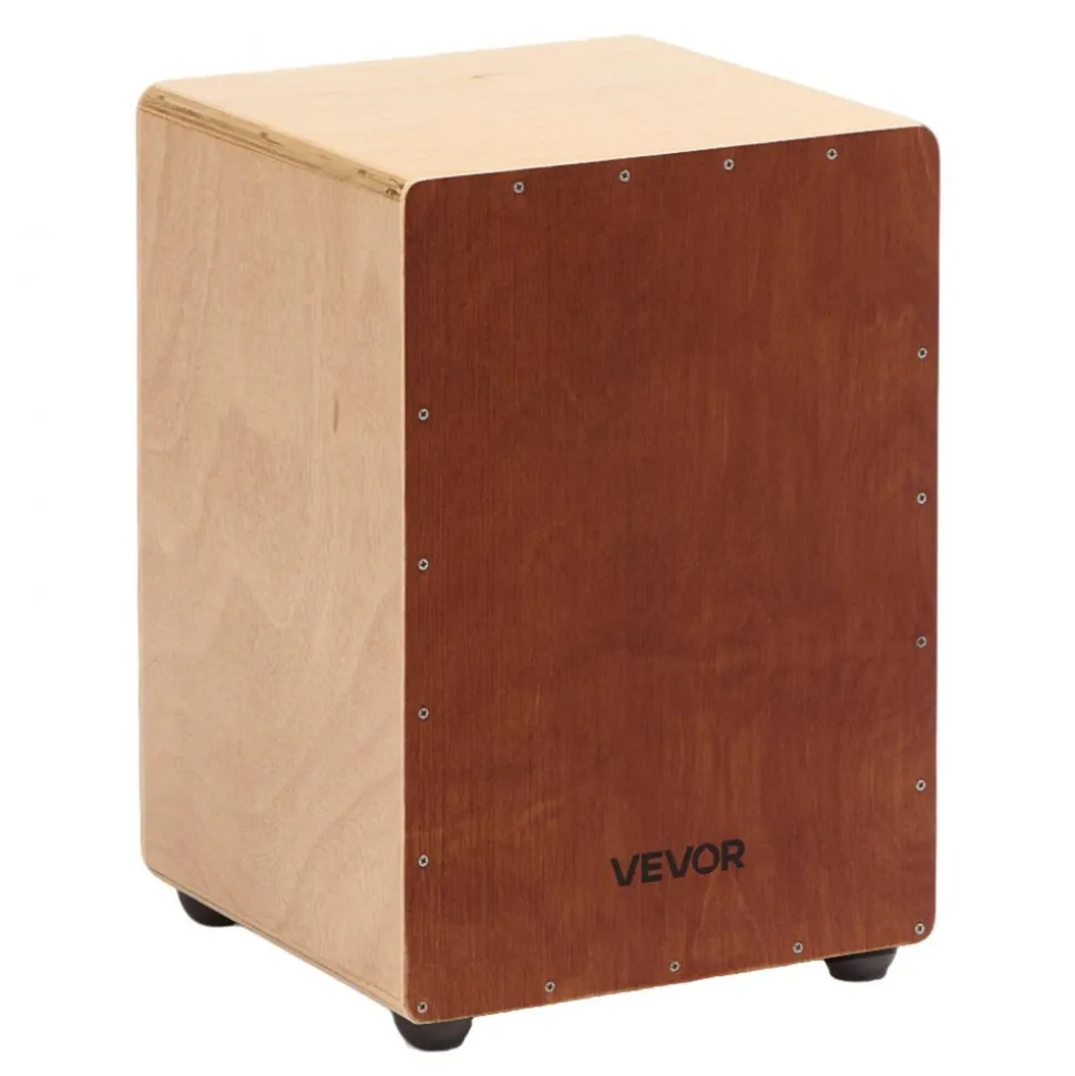 VEVOR Cajon Box Drum Wooden Birchwood Percussion Instrument Snare Wires Travel Bag
