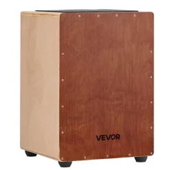 VEVOR Cajon Box Drum Wooden Birchwood Percussion Instrument Snare Wires Travel Bag