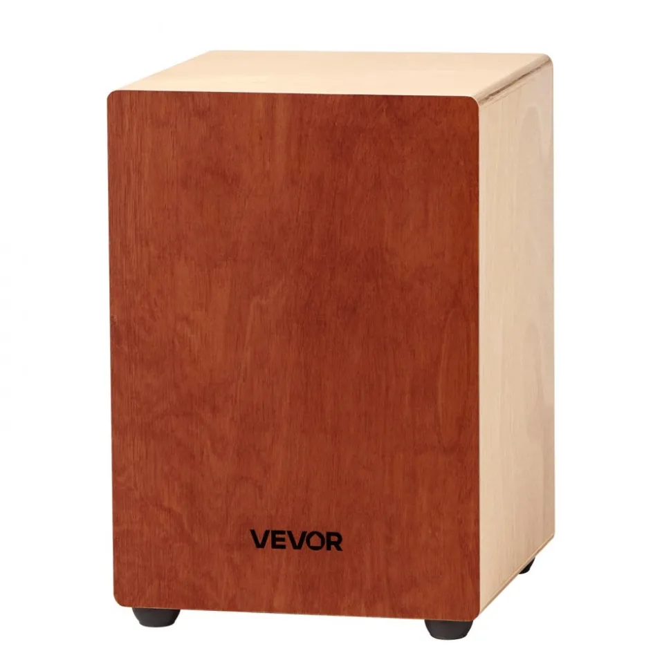 VEVOR Cajon Box Drum Wooden Percussion Instrument Drum with Guitar Strings Birch Wood