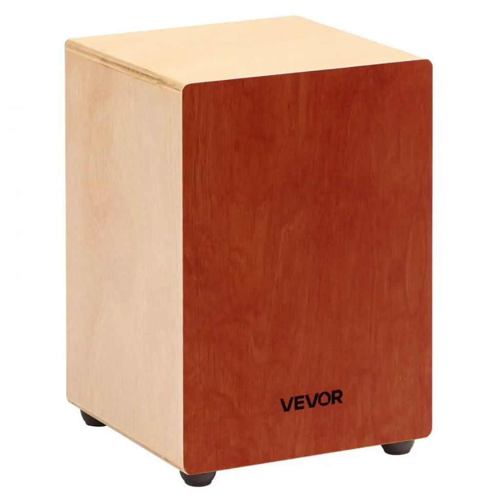 VEVOR Cajon Box Drum Wooden Percussion Instrument Drum with Guitar Strings Birch Wood