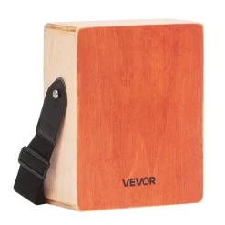 VEVOR Cajon Box Drum Wood Percussion Instrument with Guitar Strings Travel Bag Strap