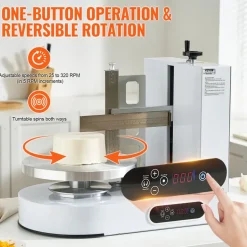VEVOR Cake Decorating Machine, Cake Cream Spreading Coating Smearing Machine, Low Noise Cake Frosting Machine, Turntable with Adjustable Scraper, for 6