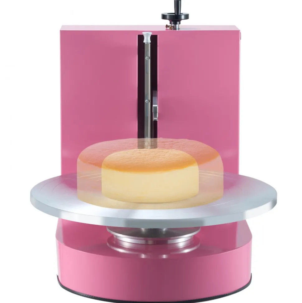 VEVOR Cake Decorating Machine, Cake Cream Spreading Coating Smearing Machine, Low Noise Cake Frosting Machine, Turntable with Adjustable Scraper, for 4" to 16" Cake, 25-320RPM Rotating Speed, Pink