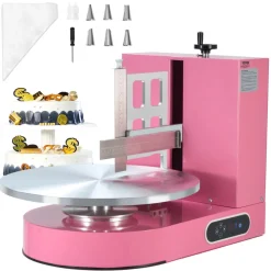 VEVOR Cake Decorating Machine, Cake Cream Spreading Coating Smearing Machine, Low Noise Cake Frosting Machine, Turntable with Adjustable Scraper, for 4