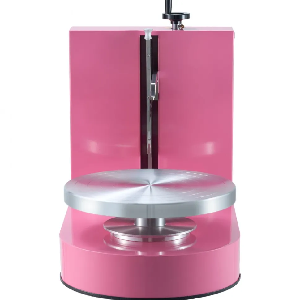 VEVOR Cake Decorating Machine, Cake Cream Spreading Coating Smearing Machine, Low Noise Cake Frosting Machine, Turntable with Adjustable Scraper, for 4" to 12" Cake, 25-320RPM Rotating Speed, Pink