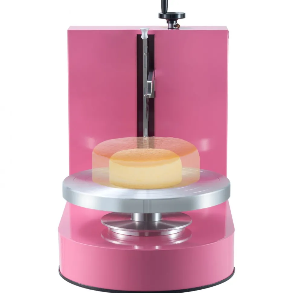 VEVOR Cake Decorating Machine, Cake Cream Spreading Coating Smearing Machine, Low Noise Cake Frosting Machine, Turntable with Adjustable Scraper, for 4" to 12" Cake, 25-320RPM Rotating Speed, Pink