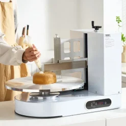 VEVOR Cake Decorating Machine, Cake Cream Spreading Coating Smearing Machine, Low Noise Cake Frosting Machine, Turntable with Adjustable Scraper, for 4