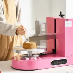VEVOR Cake Decorating Machine, Cake Cream Spreading Coating Smearing Machine, Low Noise Cake Frosting Machine, Turntable with Adjustable Scraper, for 6" to 14" Cake, 25-320RPM Rotating Speed, Pink