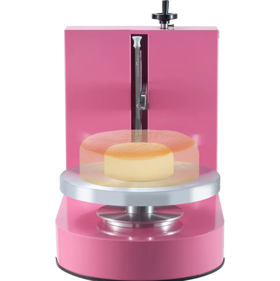 VEVOR Cake Decorating Machine, Cake Cream Spreading Coating Smearing Machine, Low Noise Cake Frosting Machine, Turntable with Adjustable Scraper, for 6" to 14" Cake, 25-320RPM Rotating Speed, Pink