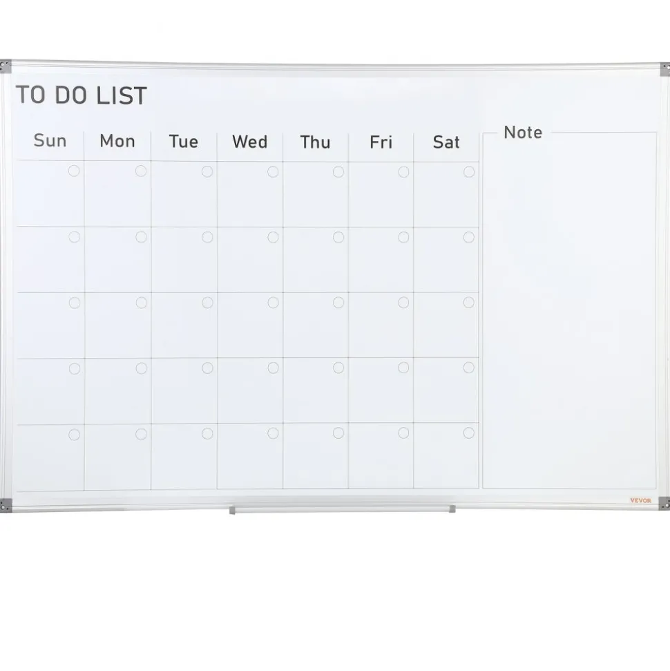 VEVOR Calendar Whiteboard, 36 x 24 Inches Magnetic Dry Erase Calendar Board, Monthly Planner Whiteboard for Wall, 1 Magnetic Erase & 2 Dry Erase Marker & Movable Tray for Restaurant Office Home School